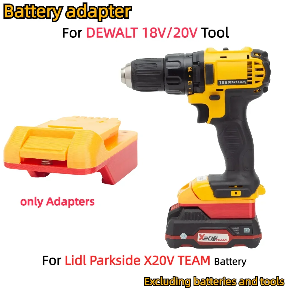 

1 X Battery Adapter/Converter for Lidl Parkside X20V TEAM Battery TO DEWALT 18V/20V XR Series Cordless Power Tools(Only Adapter)