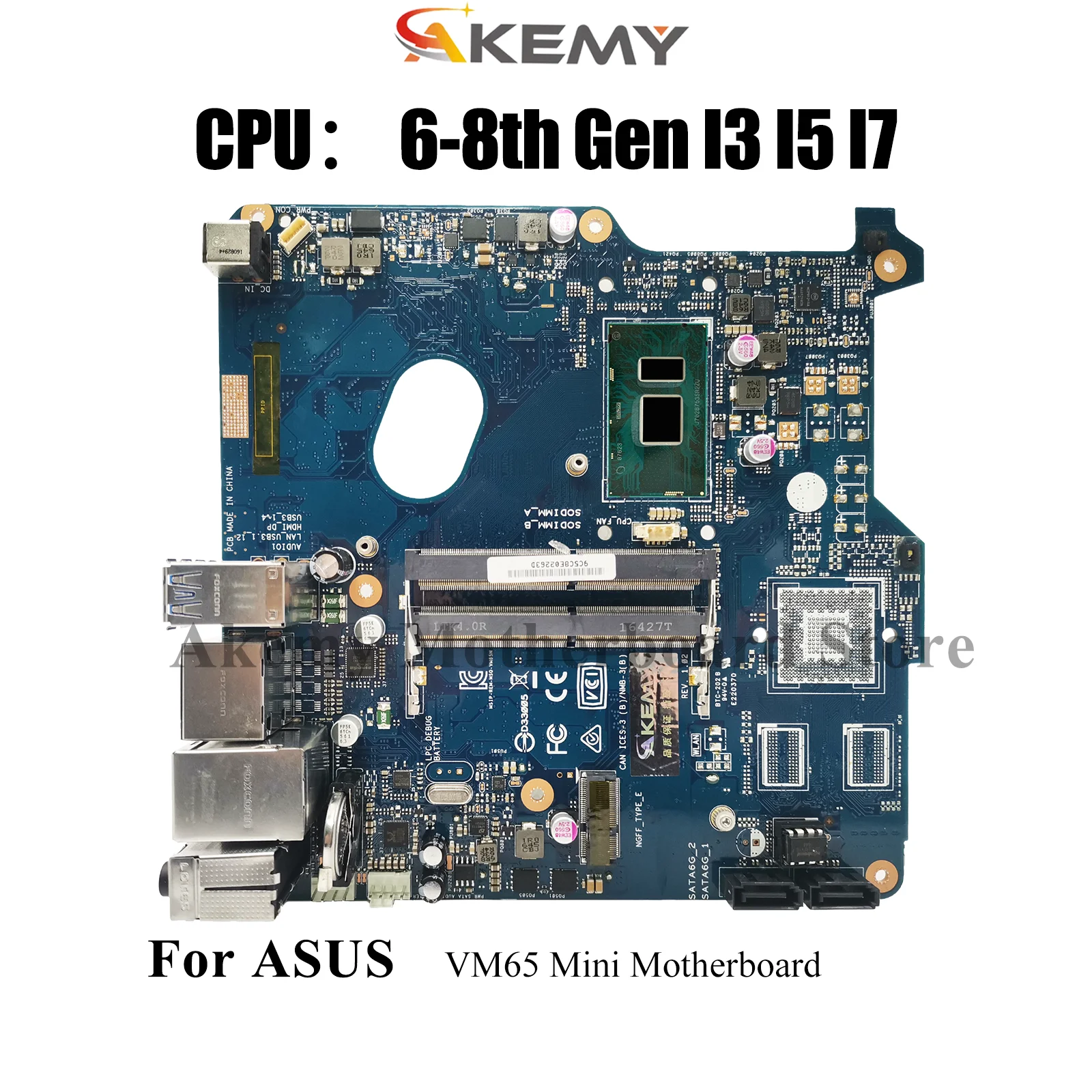

Материнская плата для ноутбука VM65 для ASUS VivoMini VM65 Материнская плата для ноутбука с процессором I3 I5 I7 100% тестирование ОК Быстрая доставка Высокое качество