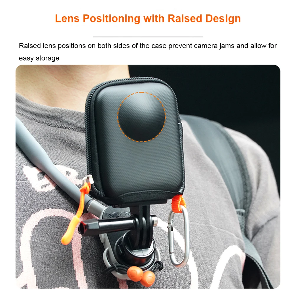 

Bottom Opening Protective Case for DJI Osmo 360 Waterproof Portable Mini Storage Bag with Detachable Carabiner