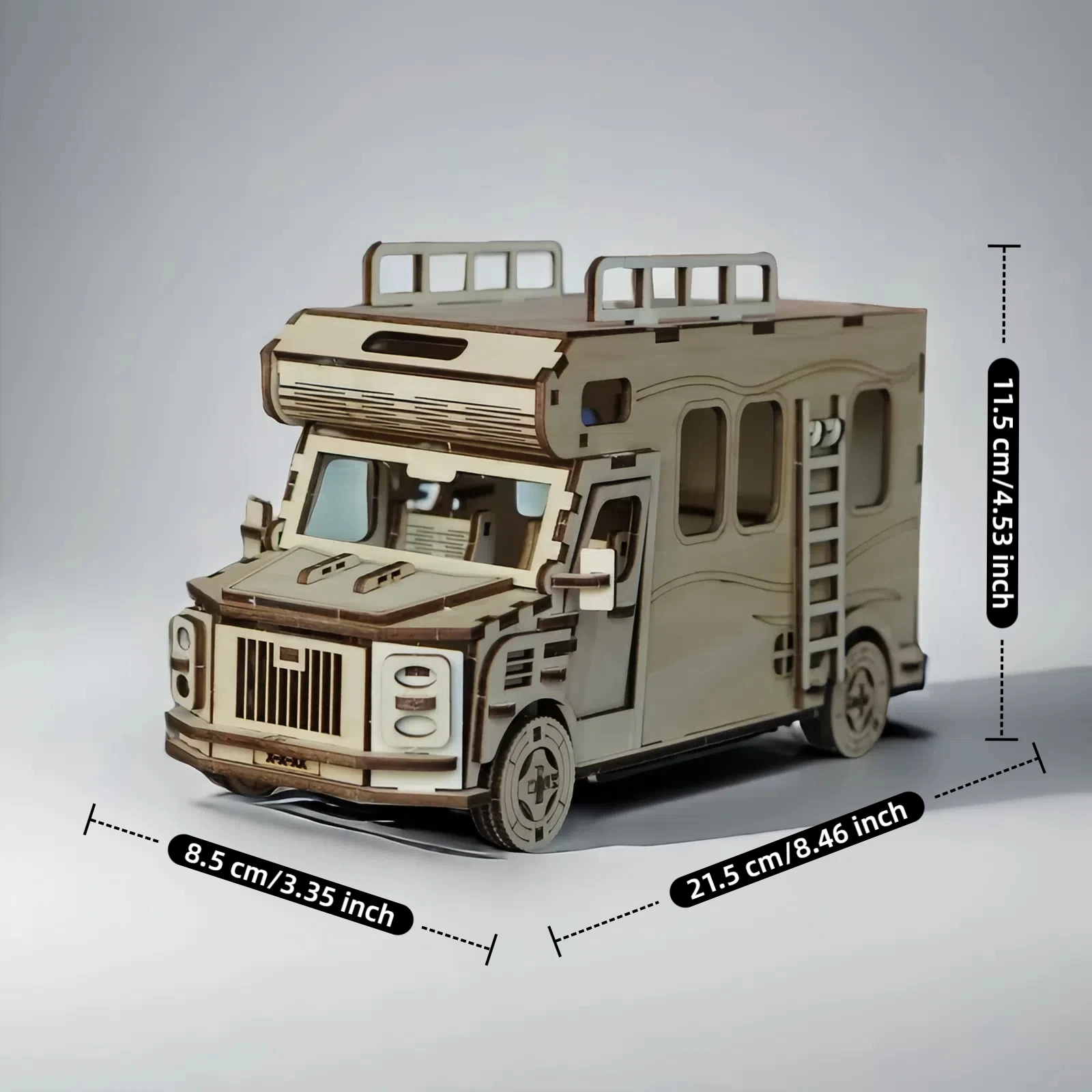 ألغاز خشبية ثلاثية الأبعاد مناسبة للبالغين، نماذج RV للسفر، مجموعات مكعبات بناء السيارة الخشبية المجمعة، هدايا مناسبة للعائلة #5