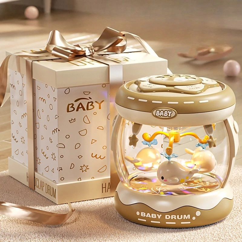 

Baby Light Up Musical Toys for 6-12 Months,Rotating Crawling Tummy Time Infant Toys for Toddler 12-18 Months,Early Learning Baby