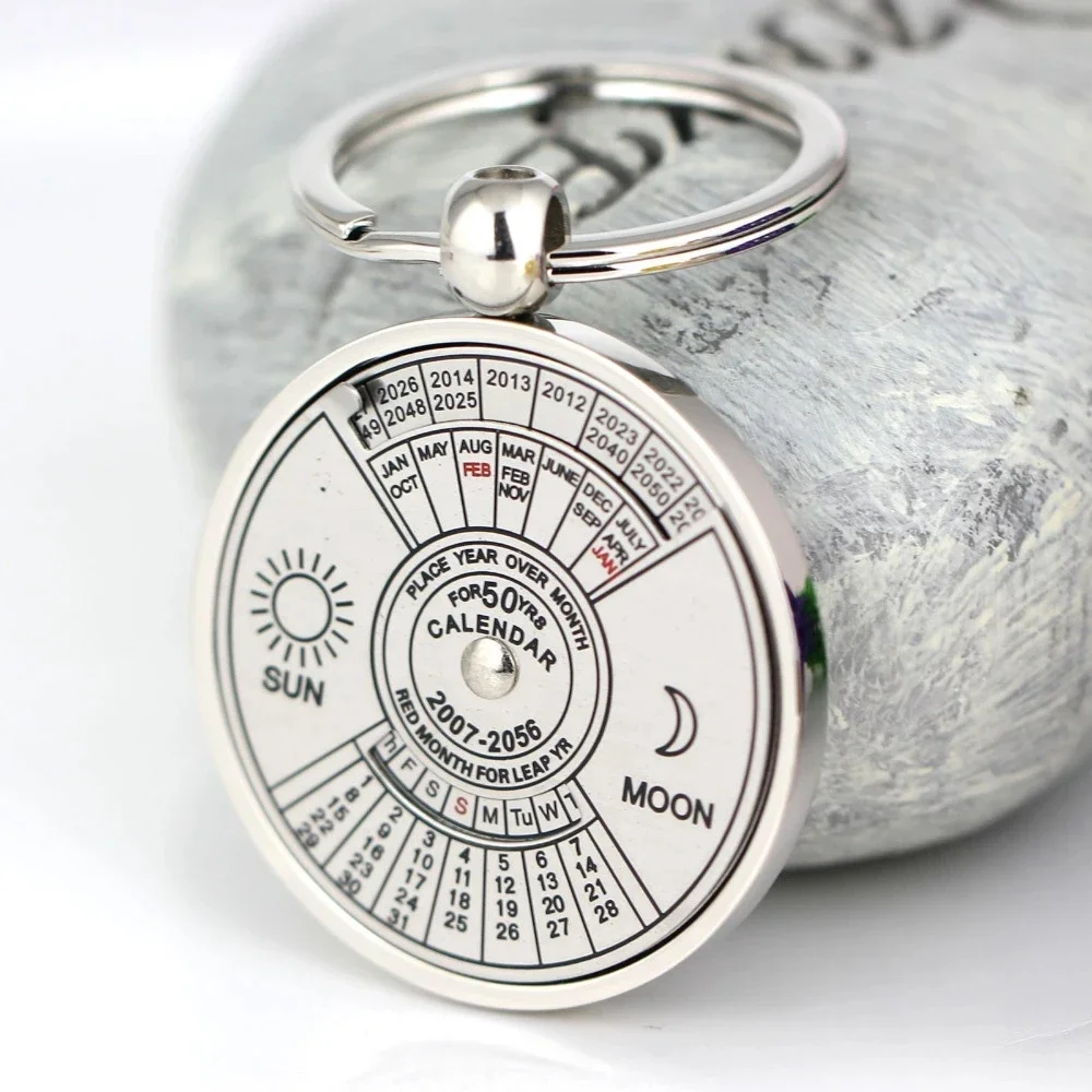 perpetual calendar keychain key ring tools key chain key holder high quality portachiavi chaveiro llaveros hombre