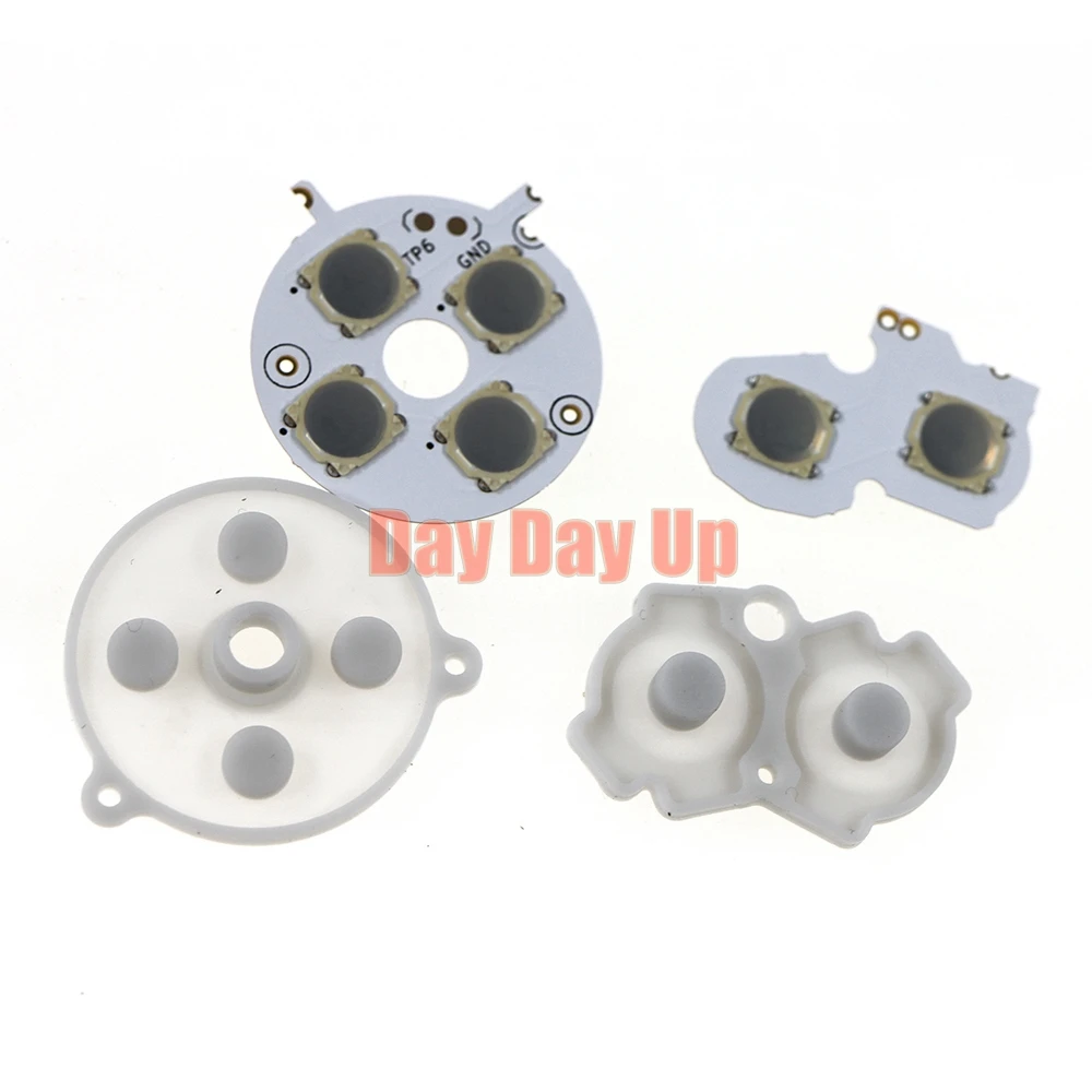 GBA 스티커 클릭 버튼 패드 Mod 버튼 수정 세트 게임 보이 어드밴스 용 10 세트 전도성 필름 버튼 키트