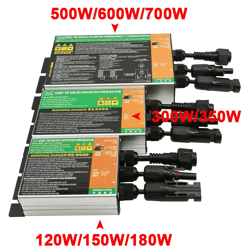 120W 150W 180W MPPT Micro Inverter Balcony Solar PV Grid Tie System for Home Use DC10.8-30V Solar Input AC110V-240V Output