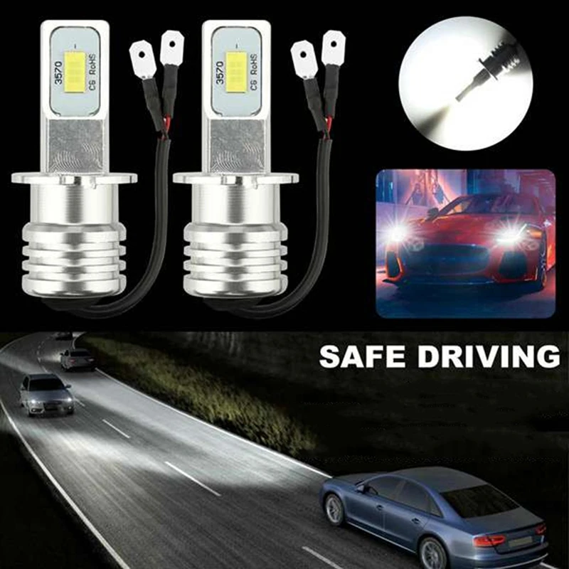 NEW-4Pcs H3 Super Bright LED Headlight Fog Light Driving Lamp Bulb Kit 6000K White 10W