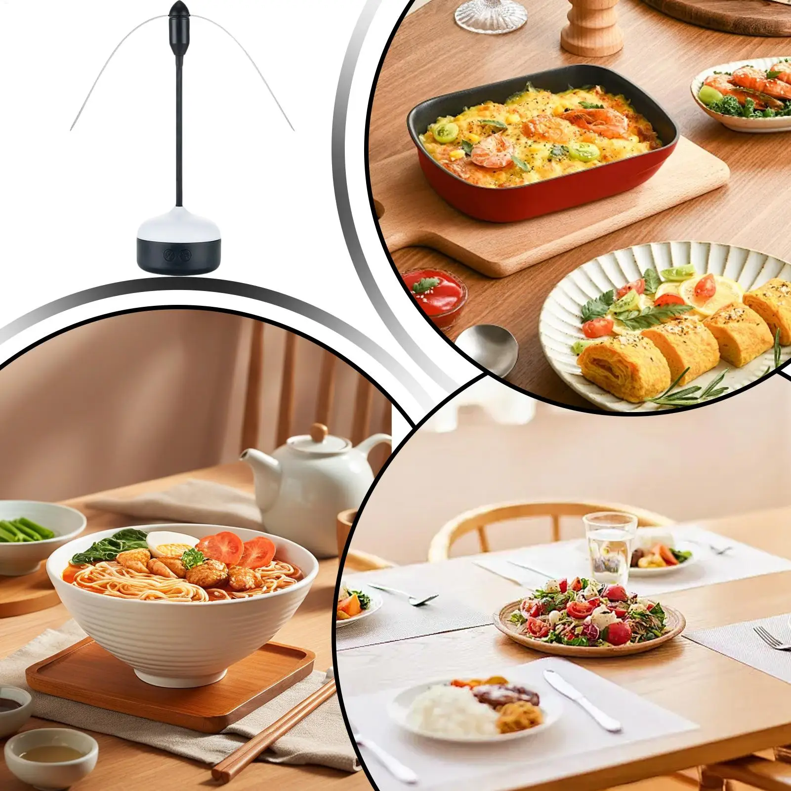 Ventilatore da tavolo per mosche Ventilatori decorativi ricaricabili con illuminazione per tavoli Macchina pieghevole per il controllo del volo della frutta per la pesca