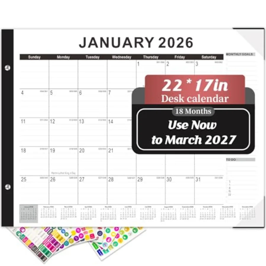 

Desk Calendar 2026 Large 2026 Desk Calendar 17" Use Now to March 2027 18 Monthly Academic Desktop Calendar 2026 with To-Do List
