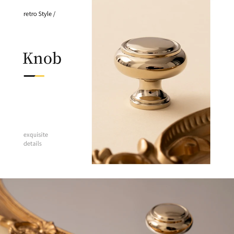 Bright gold PVD brass cabinet handle product image 17
