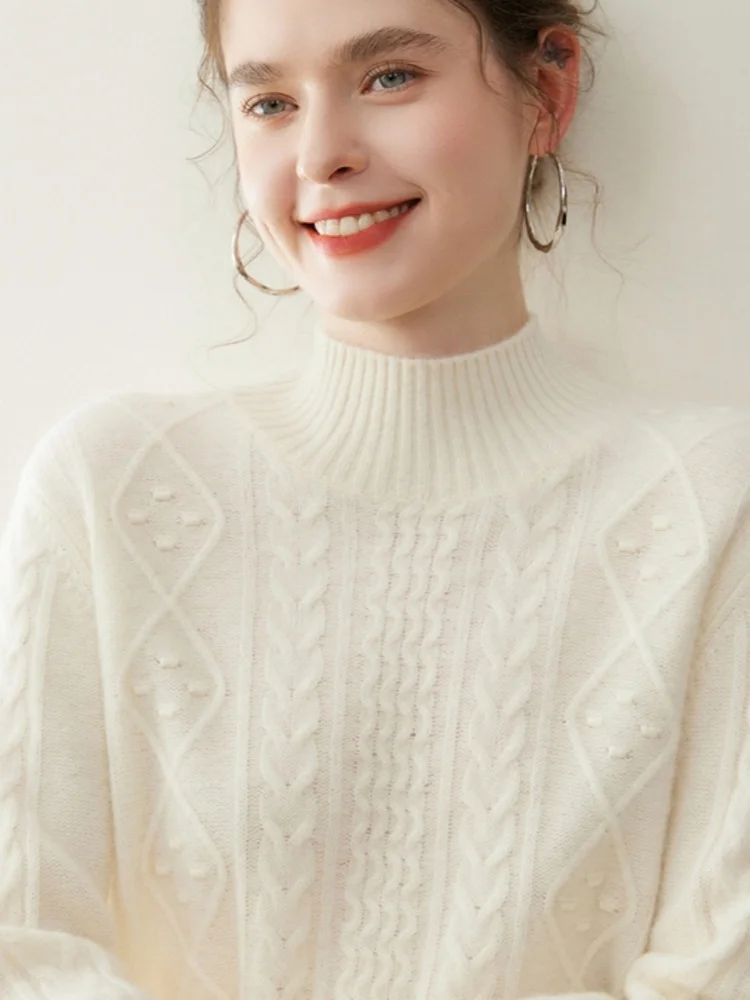 

Женский свитер в стиле ретро в консервативном стиле, осень-зима, трикотаж из 100% кашемира, толстый пуловер в стиле ретро, жаккардовая одежда, топы