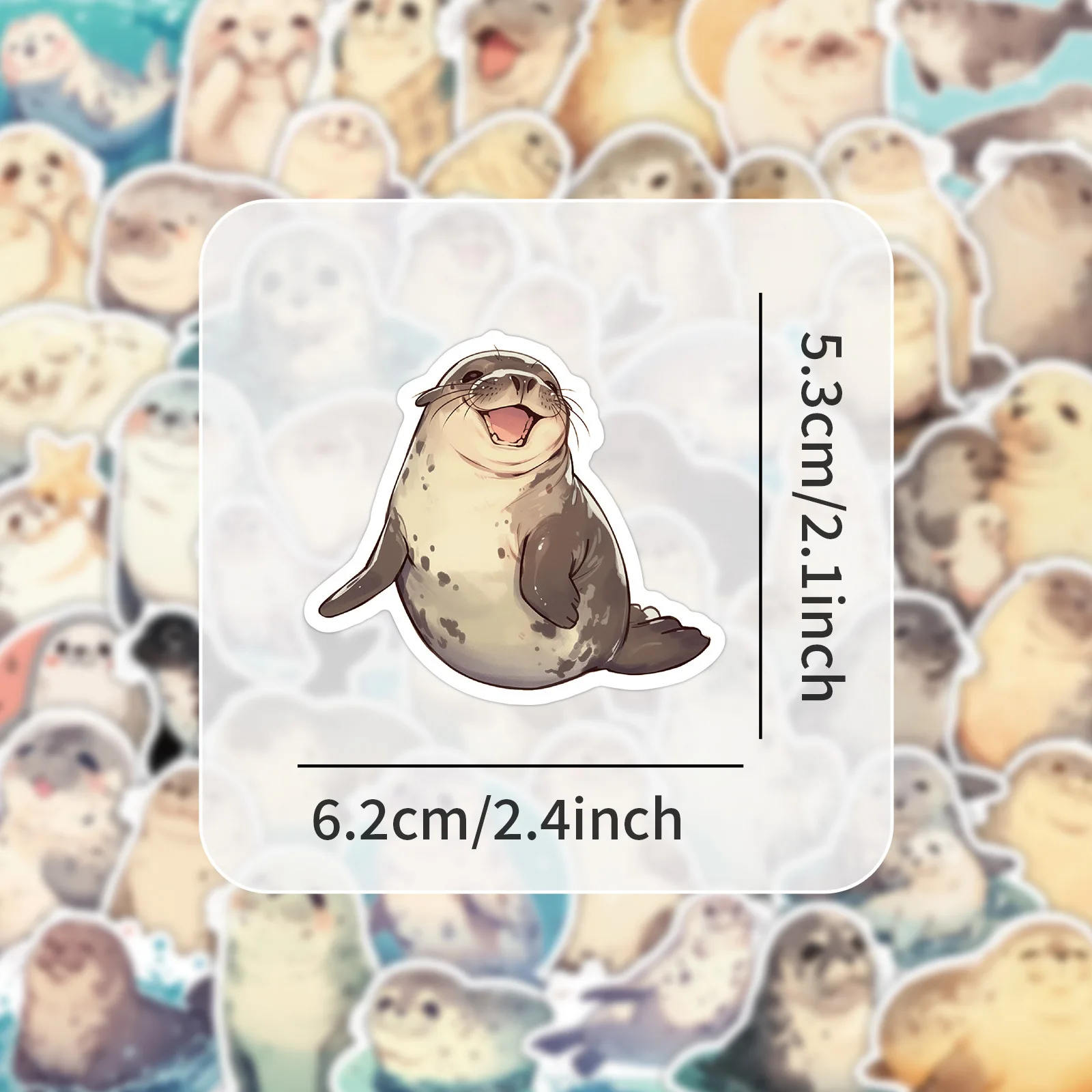 50/100PCS Cartoon Seal Graffiti Stickers Cute Marine Animal Creative Waterproof Stationery Decoration Stickers