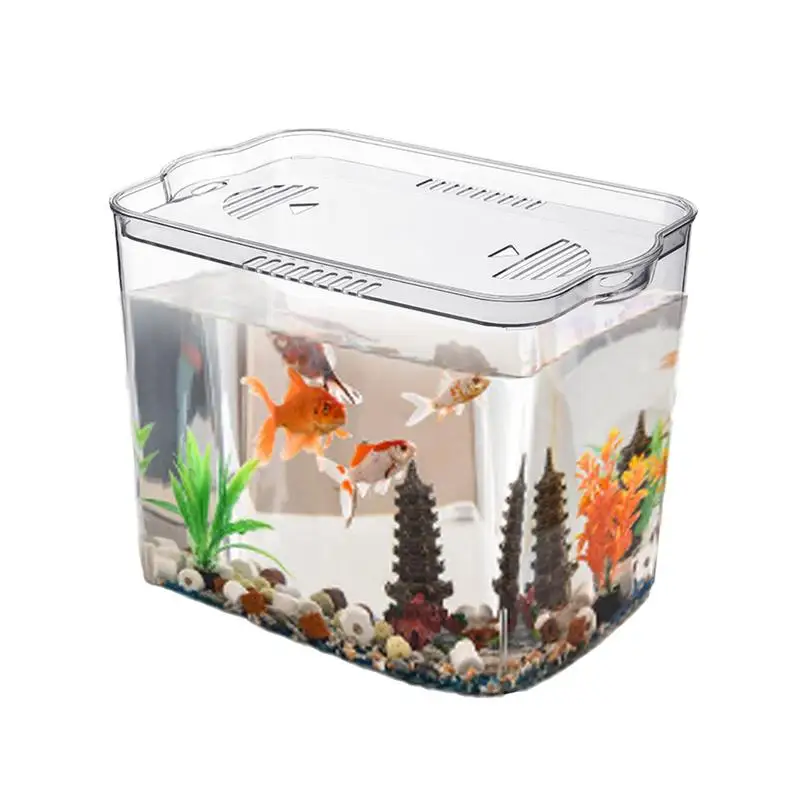 Small Aquarium Aquarium Small Transparent Cube Tank Small Fish Bowl For Temporary Space Turtle Tanks Desktop Aquarium For