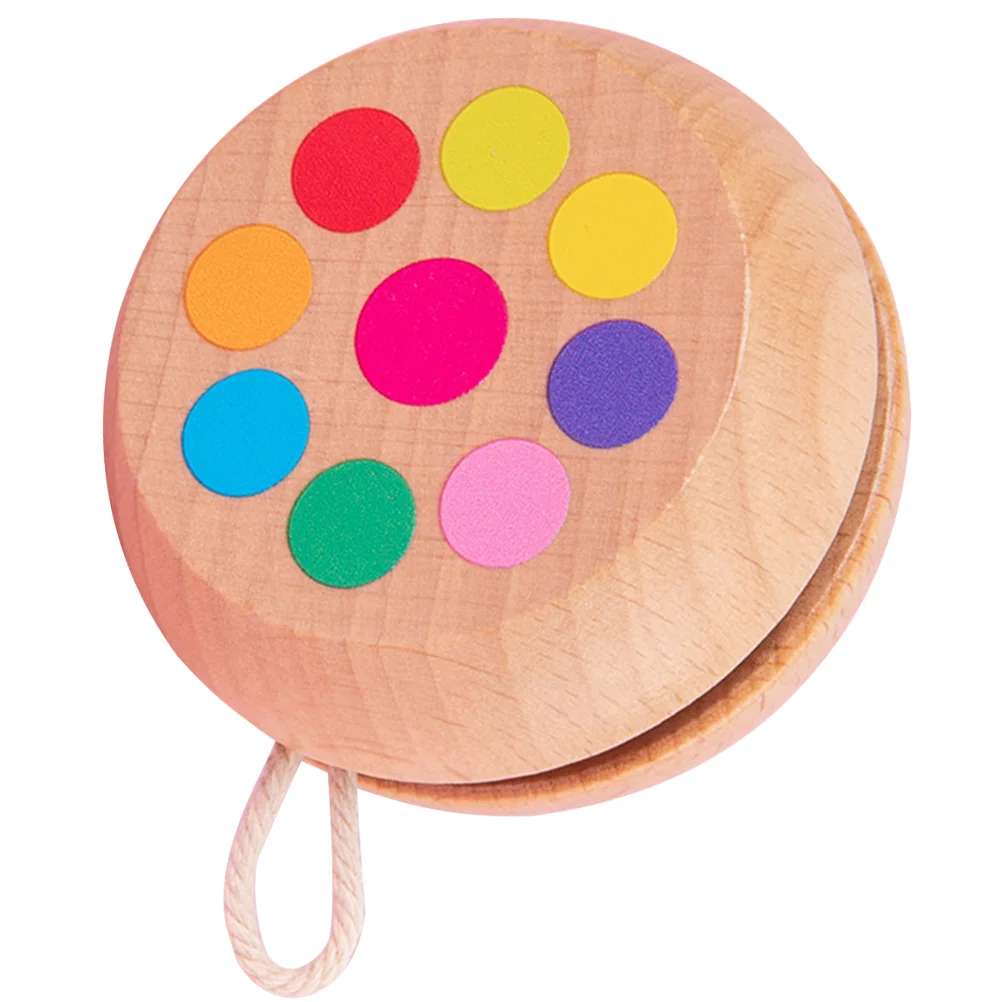 Yo-Yo in legno per bambini Palla con corde in legno liscio Giocattolo educativo con punta delle dita Palline Yoyo per bambini con coordinazione occhio-mano