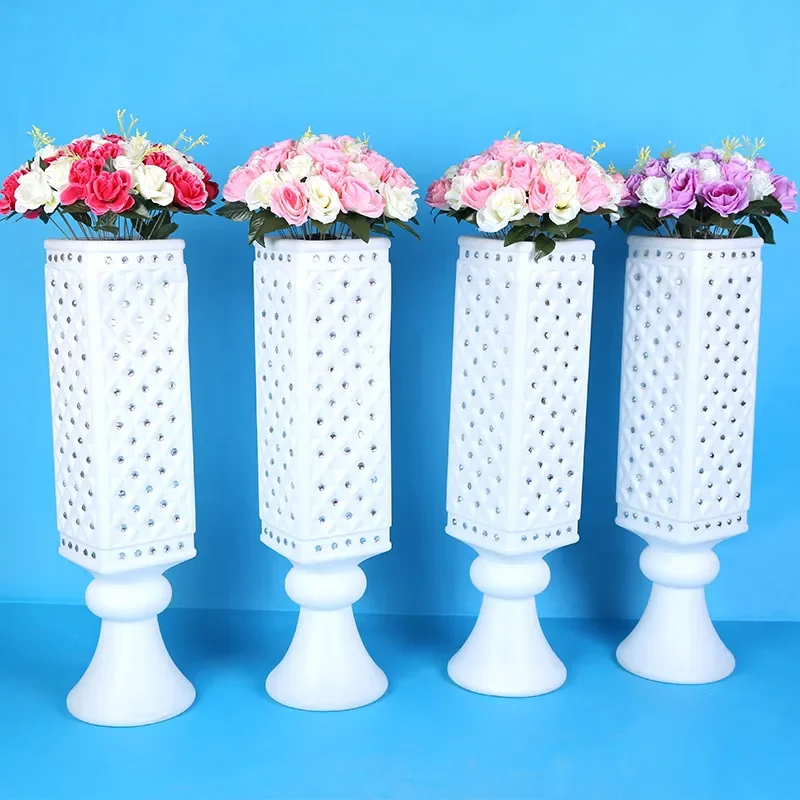 for Plastic Vase Road Guide Roman Column Square Vase for Wedding Supplies Opening Ceremony Decoration Props Aisle Decor