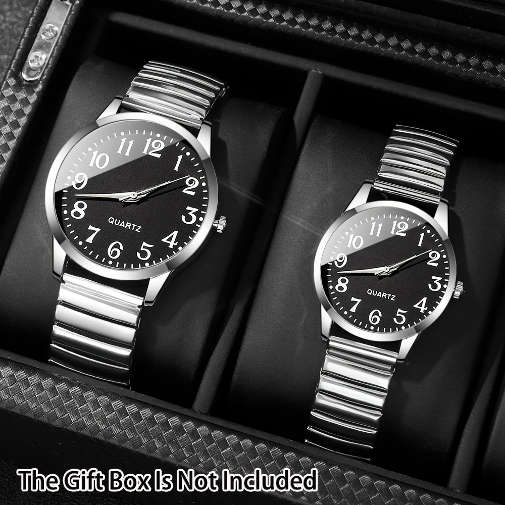 2-piece  couple watches, combining business and sports styles, suitable as Valentine's Day and New Year gifts