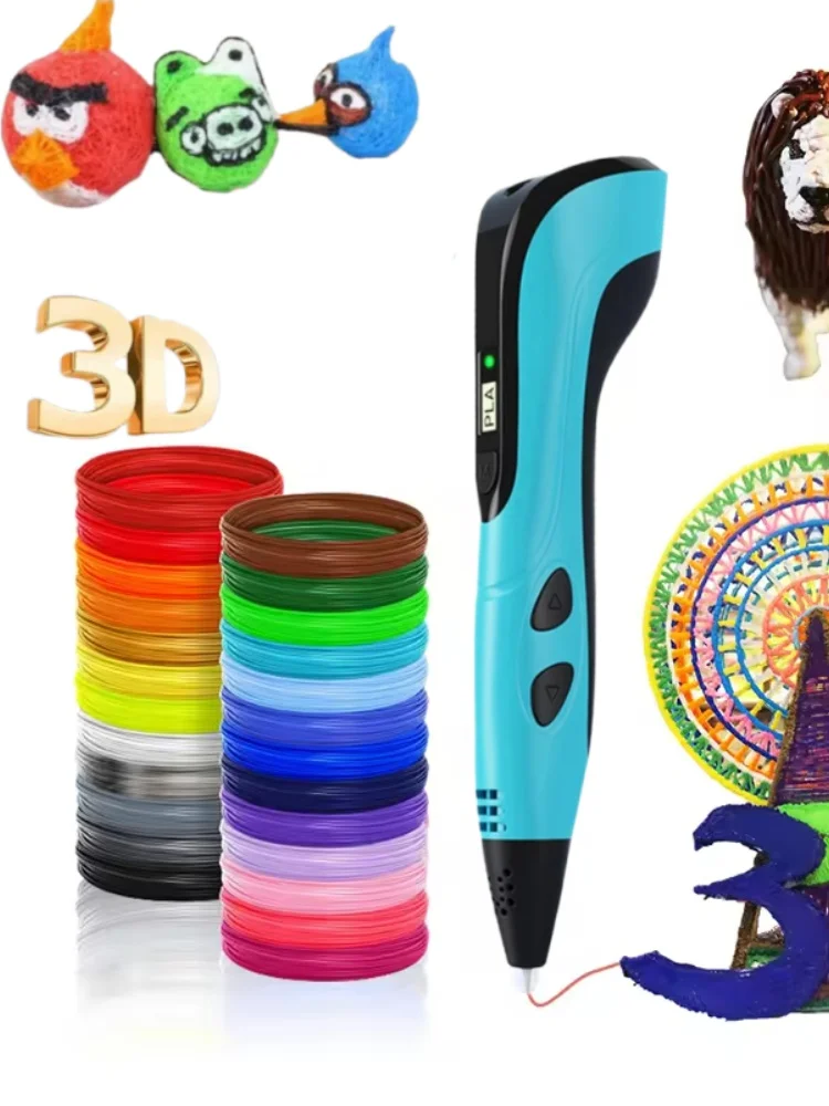 Nowy stylowy zestaw długopisów 3D dla dzieci z zasilaczem Pla Filament Travel Case Urodzinowy prezent świąteczny dla dzieci — 2