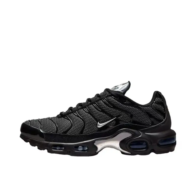 Nike Air Max Plus Retro Fabric Breathable, Cushioned, Durable,Comfortable,Non Slip,Low Cut Casual Running Shoes for Women, Black