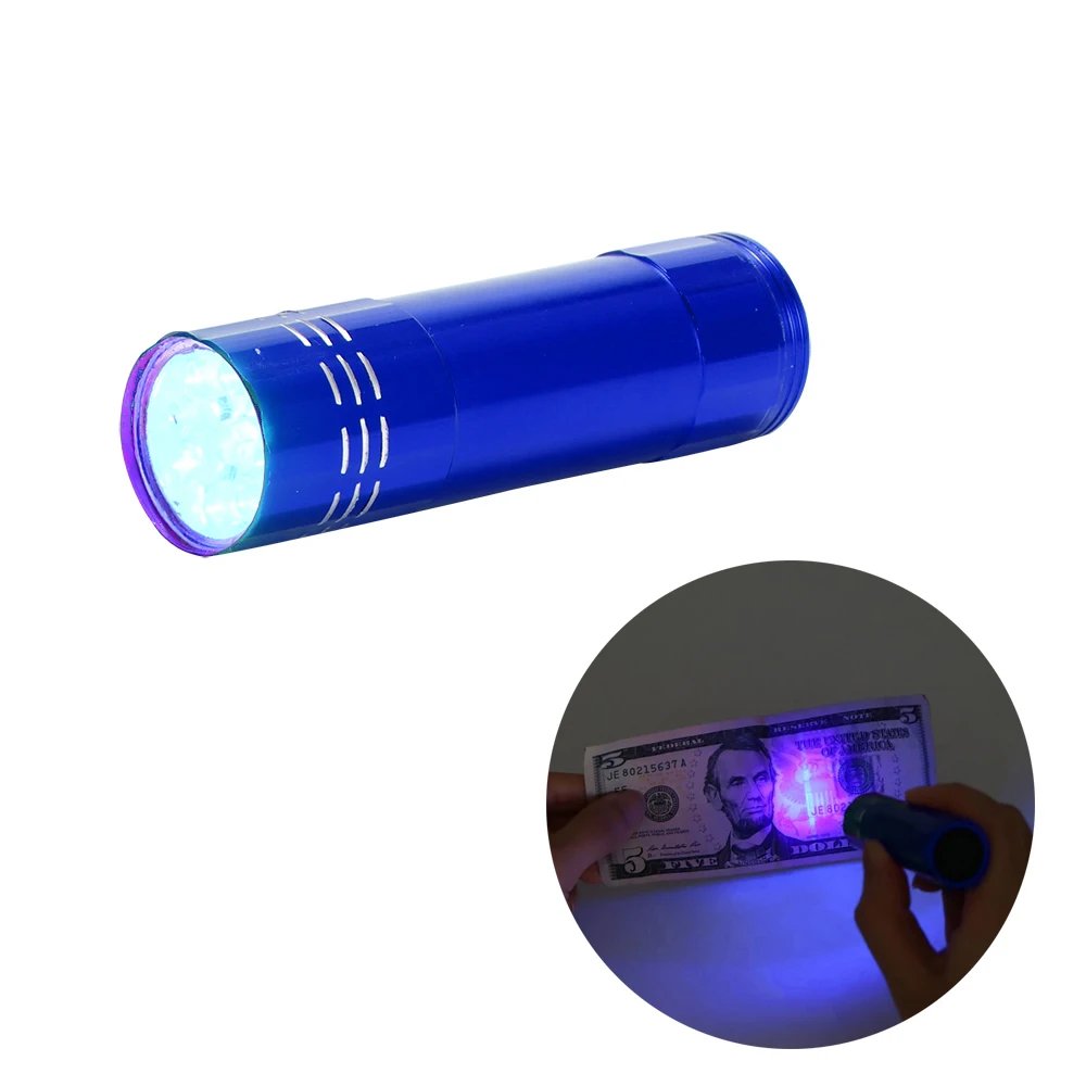 Portable UV Flashlight Ultra Violet Light Multifunctional Mini UV Black Light Pet Urine Stains Detector Scorpion Use AAA Battery