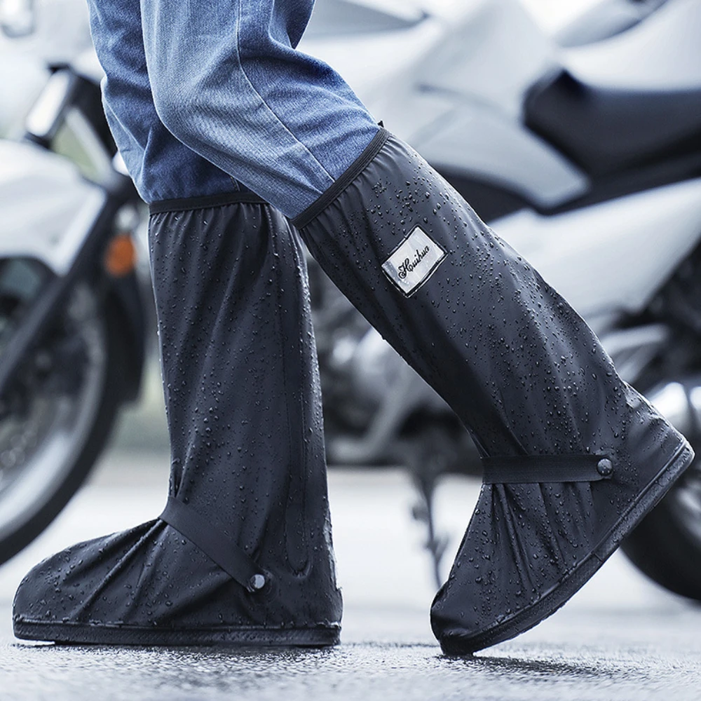 Reusable Motorcycle Scooter Dirt Bike Rain Shoes Cover Non-Slip Boot Covers Unisex Bicycle Shoes Protectors  For Rainy Snowy Day