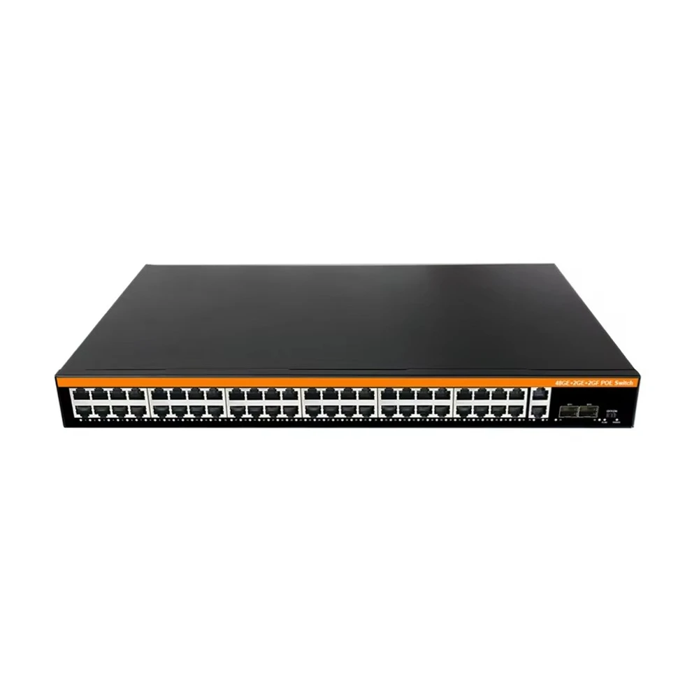 OEM Gigabit 48 PoE Ports 2 1000Mbps Uplink 2 SFP Port 700W CCTV IP Camera IEEE802.3AT/AF Ethernet LAN Switch 48V VLAN PoE Switch