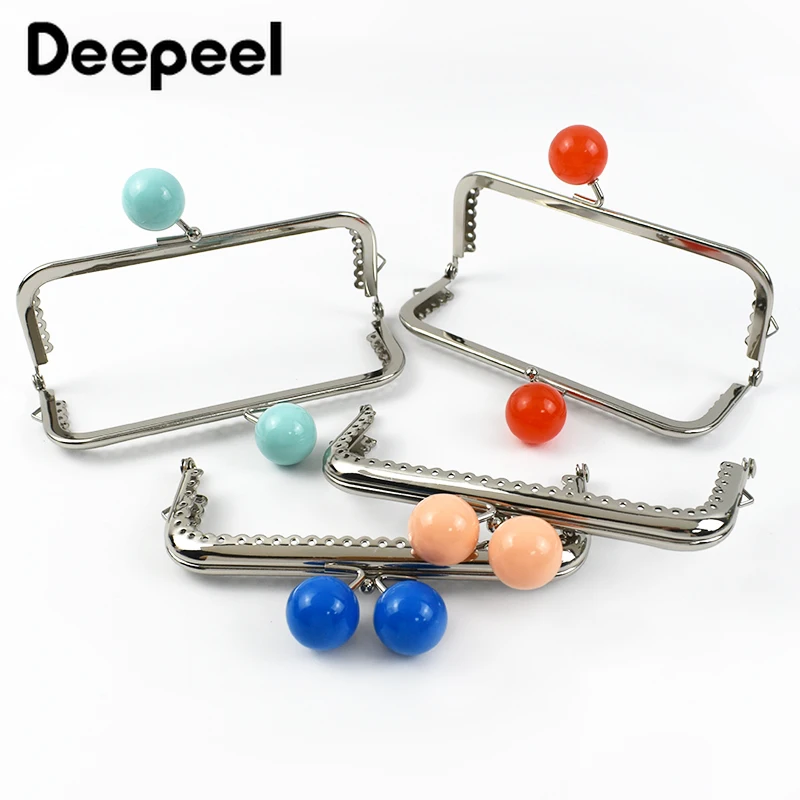 Deepeel-Bolso con marco de Metal para mujer, 2/5/10 Uds., 12,5 cm, mango de bolso, cuentas de colores, cierre de beso, soportes de costura DIY,