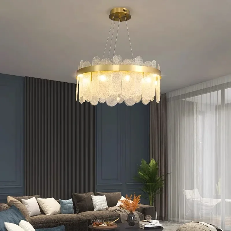 Modern frosted hotel living room E27 ceiling lamp bedroom dining room ceiling chandelier coffee house crystal lighting wholesale