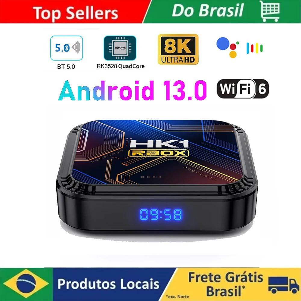 Brazil Smart TV Converter K8S Smart TV Box Android 13 RK3528 8K HDR10 WIFI6 Android TV Box Media Player Set Top Box