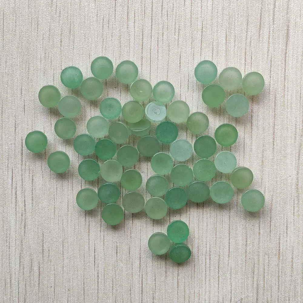 2023 Mode Hot Selling Natuurlijke Groene Aventurine Ronde Cabine Cabochon Kralen Voor Sieraden Accessoires 8Mm Groothandel 50 Stks/partij Gratis