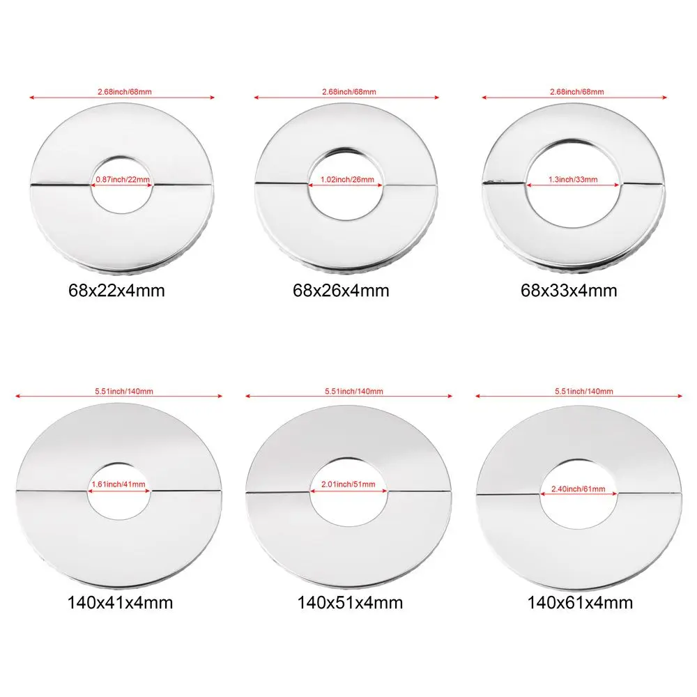 1Pc Stainless Steel Shower Kitchen Faucet Decorative Cover Wall Flange Self-Adhesive Pipe Wall Covers Bathroom Accessories New