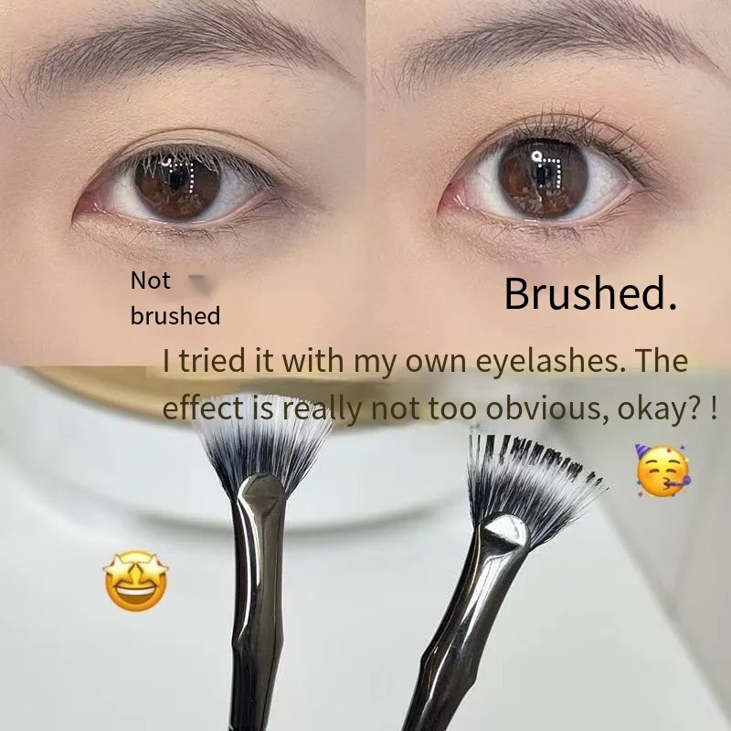 Flat Head Soft Bristled Cosmetics Brushes Folding Fan Mascara Brush Lower Eyelash Makeup Tools Professional Beauty Accessories
