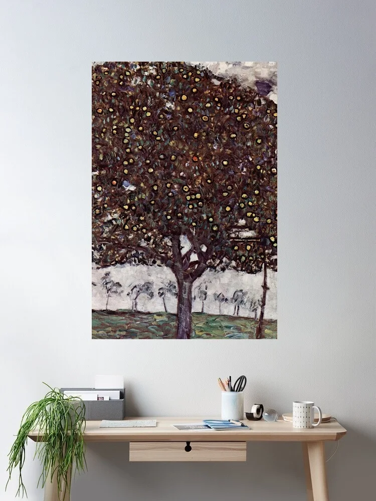 Gustav Klimt Apple Tree Art Nouveau , Art Picture Print Canvas Poster Home Wall Decor