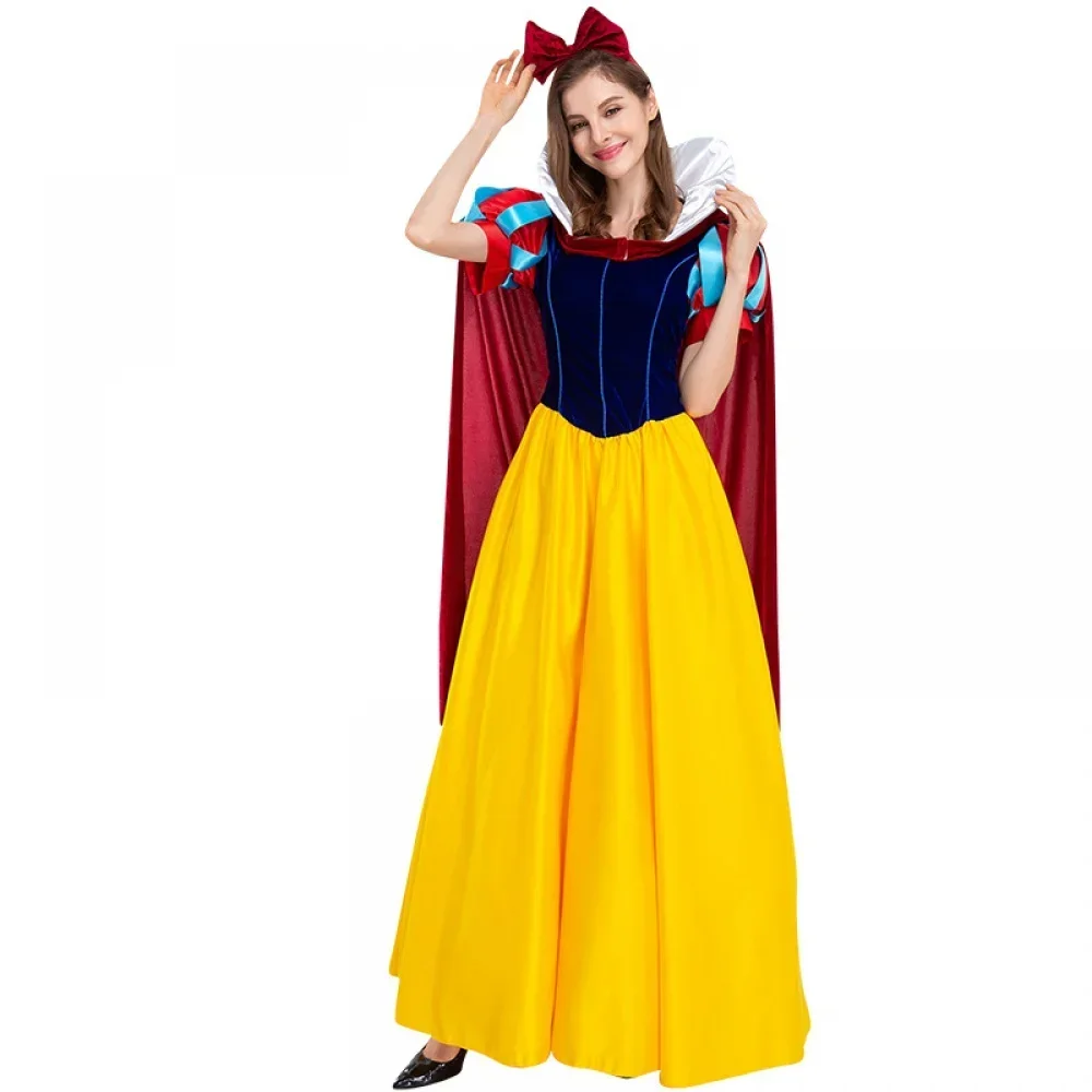 Adult Womens Snow Princess Fancy Dress Costume Large with Collar And Headband Princess Snow Costume