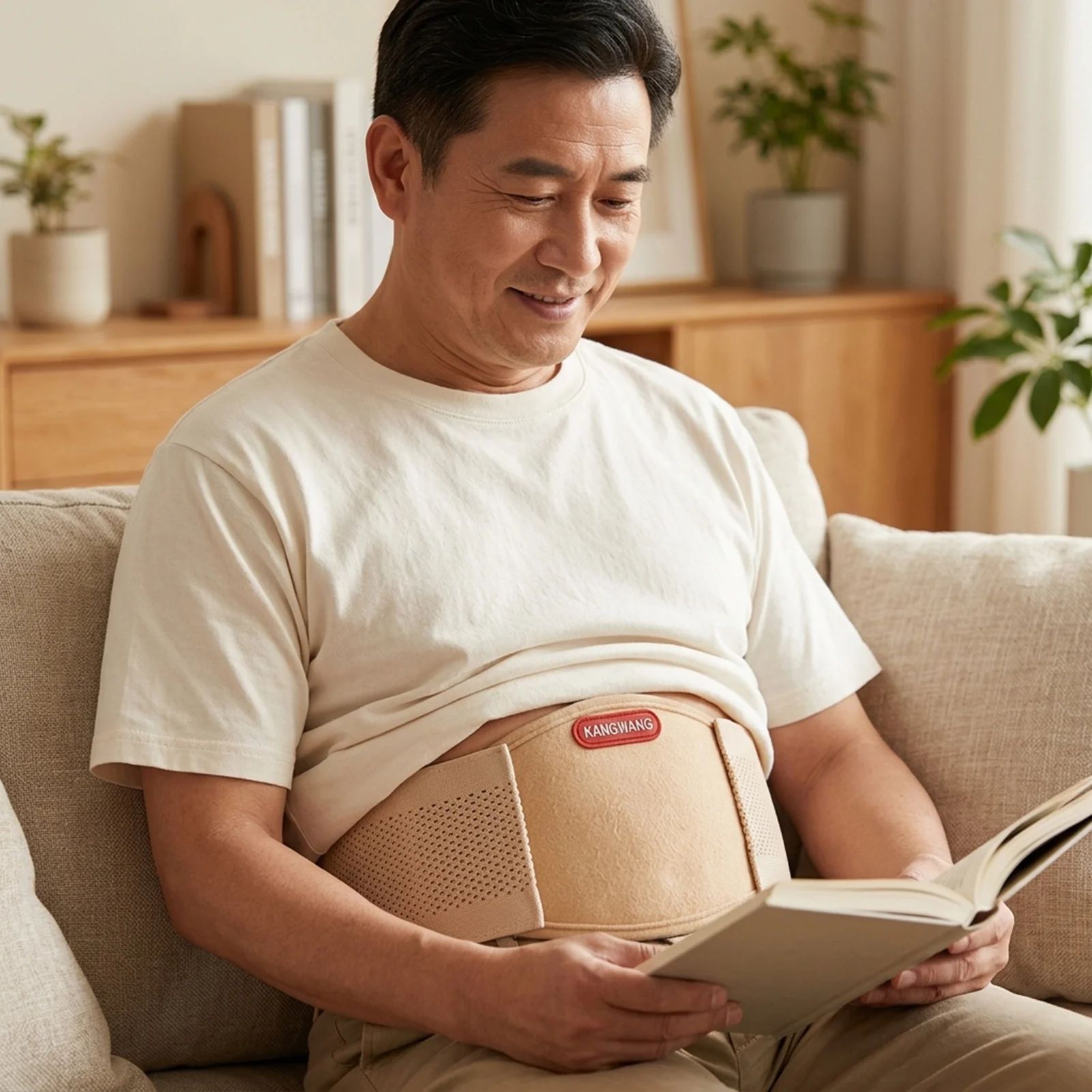 Adults Umbilical Hernia Belt Post-Surgery Recovery Support Braces Breathable Abdominal Binder with Removable Pads for Men Women