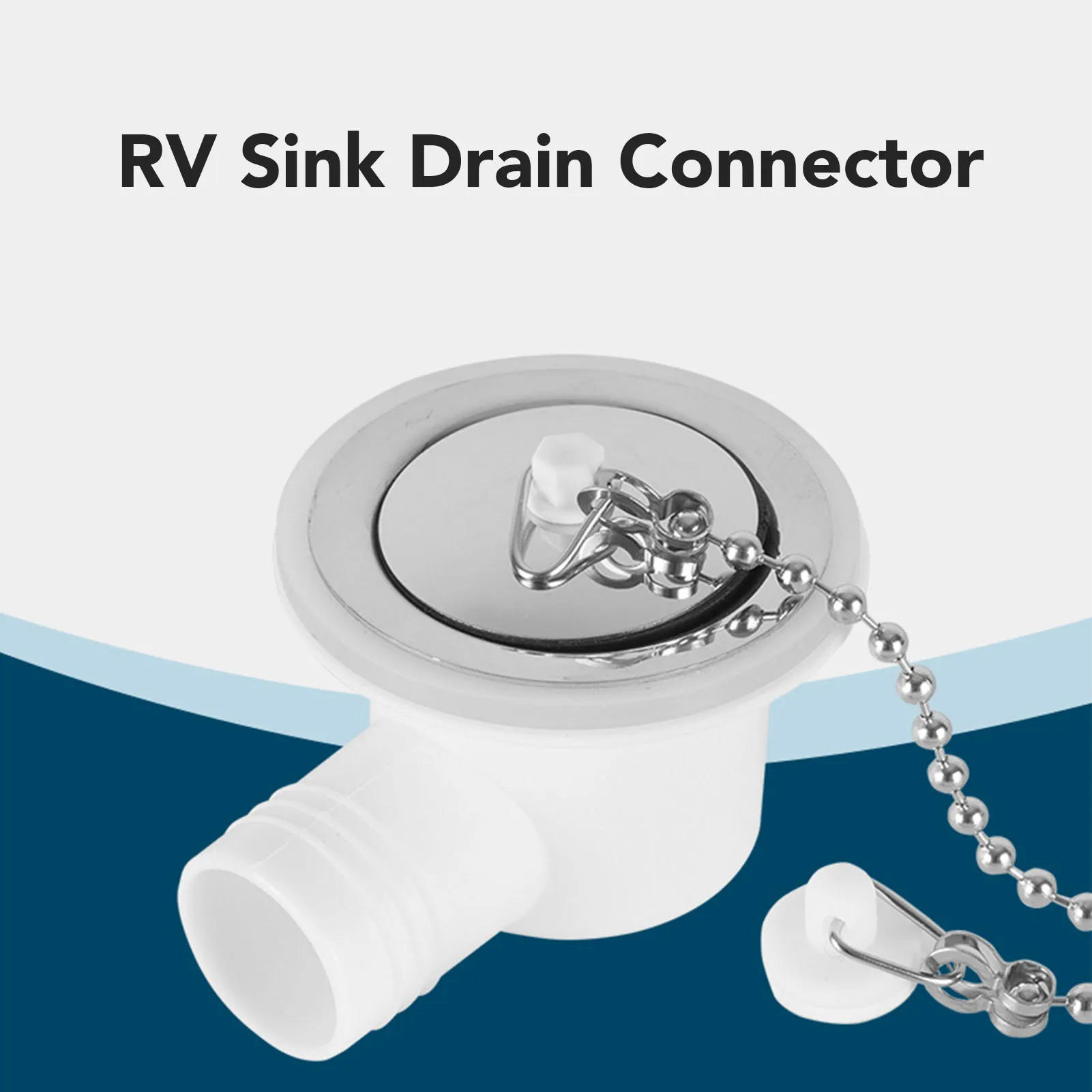 

RV Sink Drain Right Angle Stainless Steel Strong Oxidation Resistant Tight Seal Connector for Camper Trailer Boat Yacht Plumbing