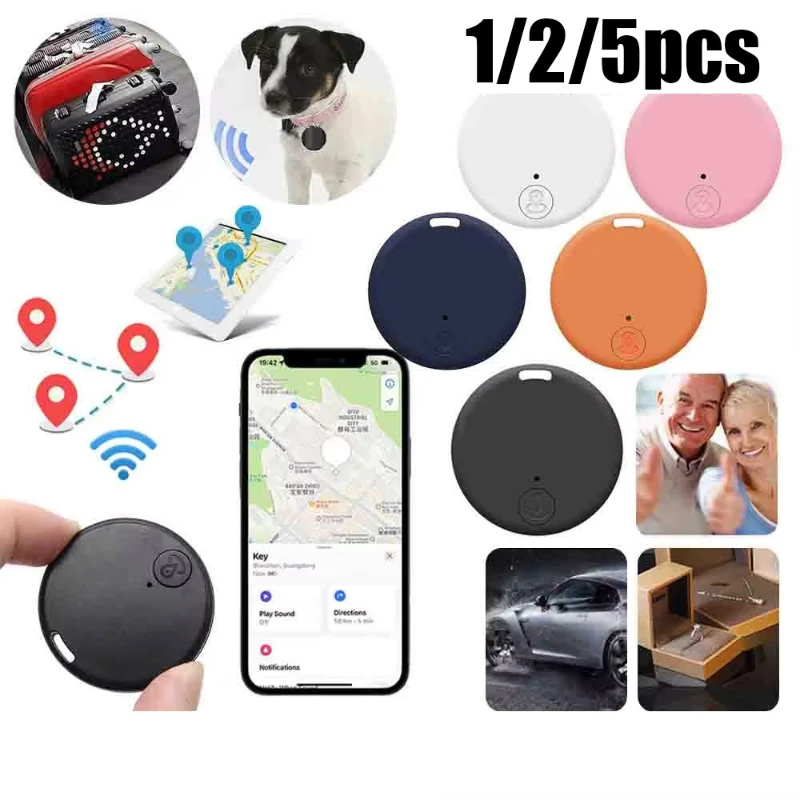 1/2/5pcs Mini GPS Wireless Bluetooth Anti-Lost Device Key Wallet Luggage Pet Kids Bag Smart Tracking Finder Locator Works