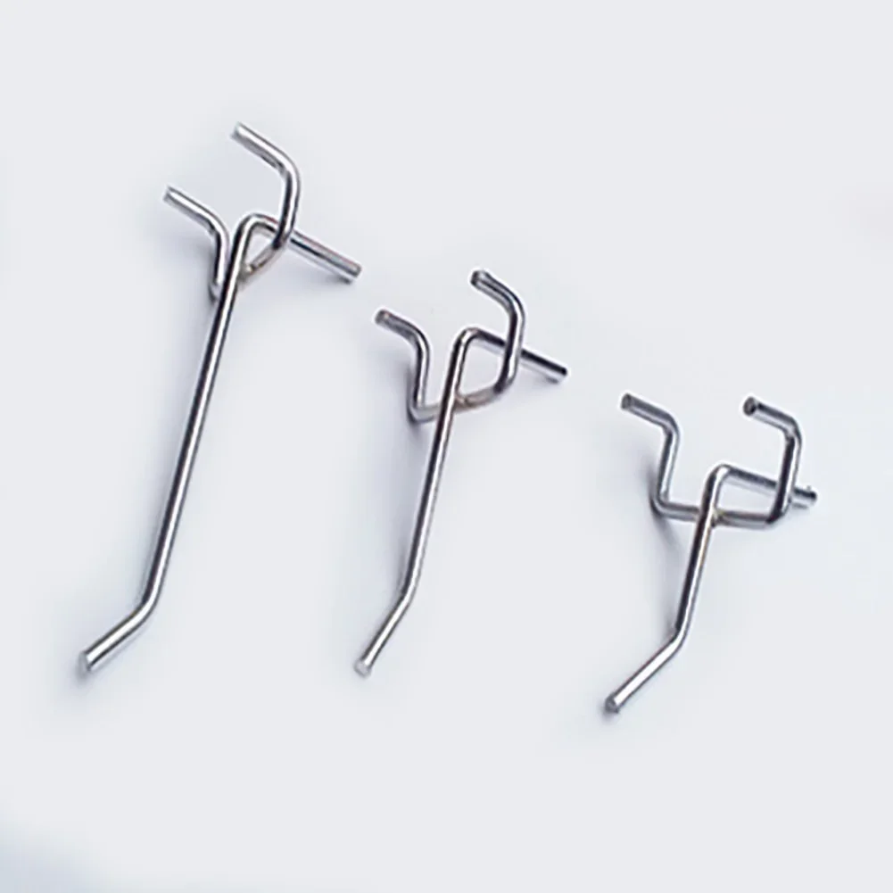 10pcs/set Pegboard Hooks for Wall Organizer, Sturdy Manganese Steel Hanging Hooks for Garage, Kitchen & Retail Display