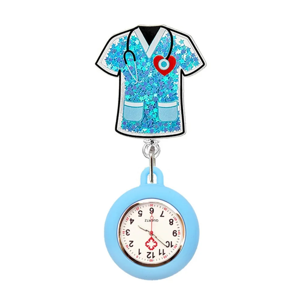 

Новые выдвижные часы-брошь из ПВХ: милый дизайн, очаровательные карманные часы для медсестер, красочные мультяшные часы для медсестер, подарки для медсестер