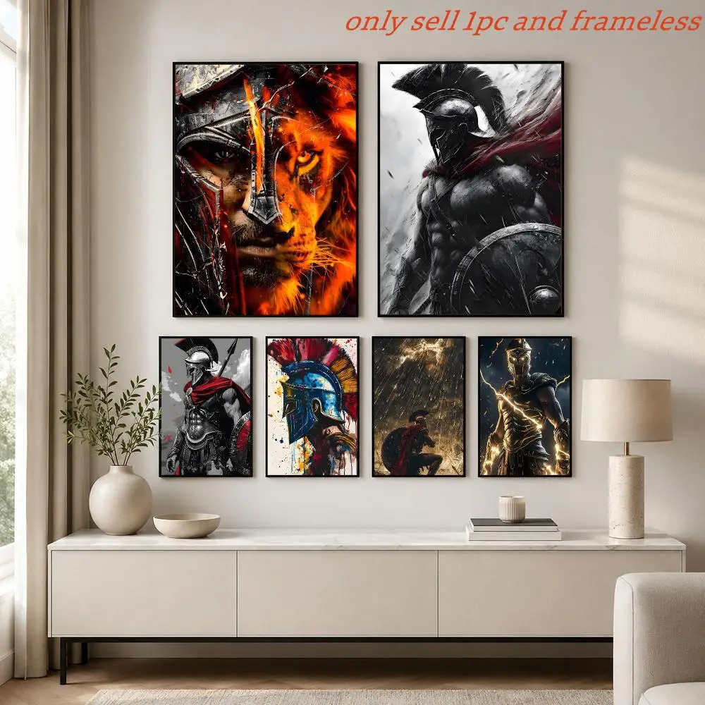 Epic Spartan Hero Poster Prints Cover Painting Wall Art Picture Living Room Home Decor