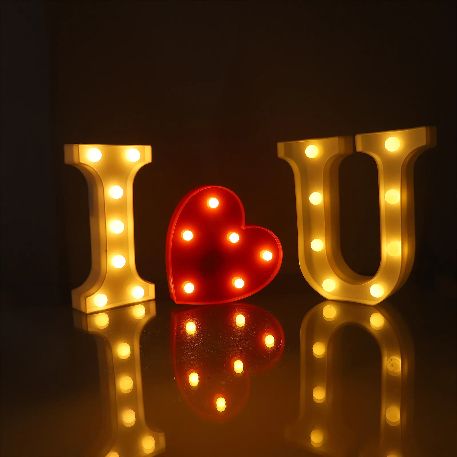 LED Alphabet Lamp Set – Warm White Romantic Decorative Light for Bedroom, Living Room, Office, Balcony, Party