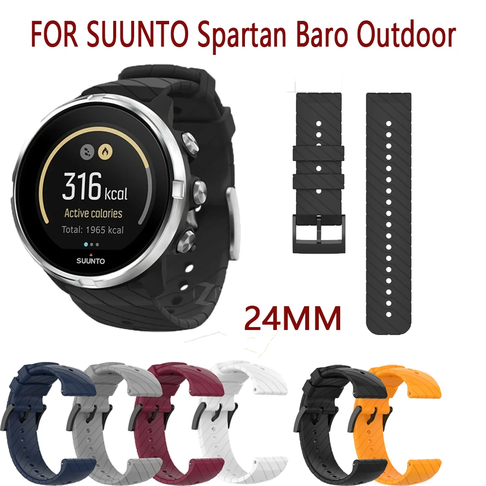 24mm Soft Silicone Watchband SUUNTO Spartan Baro Outdoor Strap Replacement Wristband for SUUNTO D5 Sports Bracelet SmartWatch