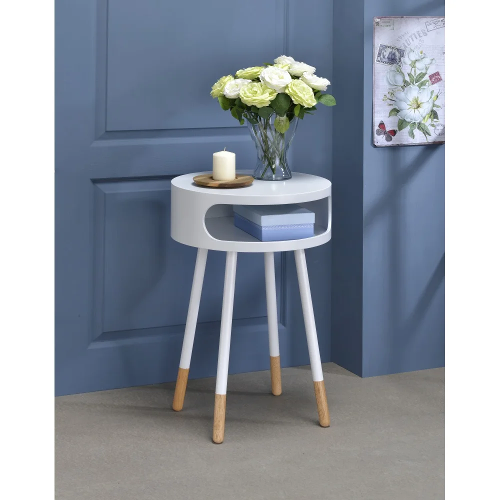 

Sonria Natural White Round Accent Table