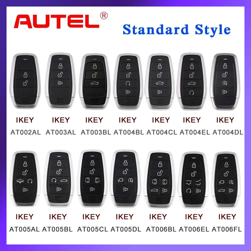 AUTEL MaxiIM IKEY Standard Style Independent Smart Key Used with KM100 KM100E IM508 IM608 IM608PRO Key Generator Programmer 1PCS