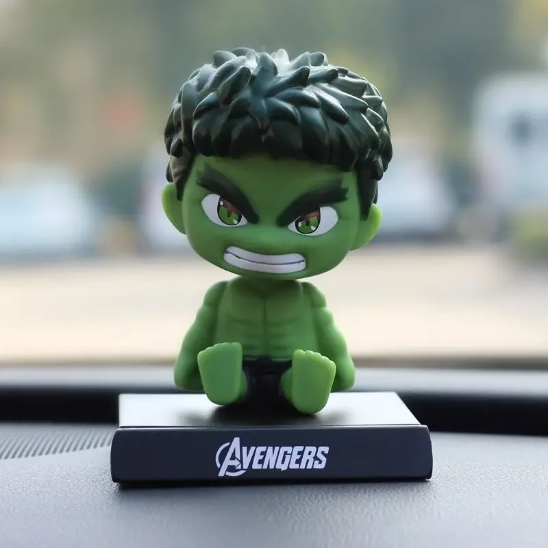 Marvel car center console decorative accessories Spiderman Hulk personalized creative desktop ornaments Avengers bobblehead doll