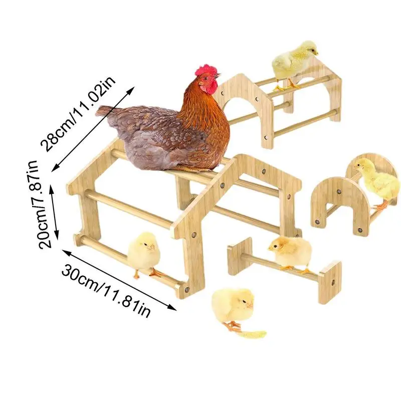 Kippenbaars Paal Bamboe Kuikenhabitat Wordt Geleverd Met Spiegelhout Mini Chick-Baars Sterke Zitstang Voor Coop & Broeder Training