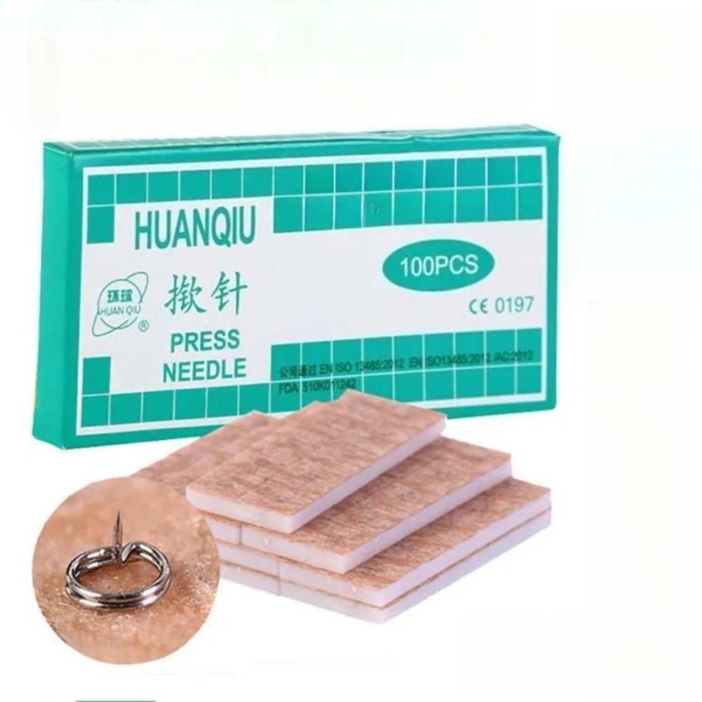 

10 коробок (1000 шт.) стерильная игла для ушного пресса, игла для акупунктуры, внутрикольная игла