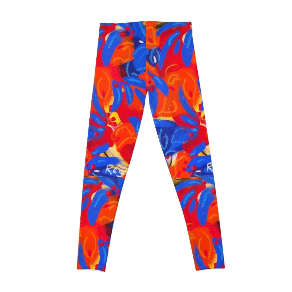 Blue Petals Leggings gym's clothing for physical Womens Leggings