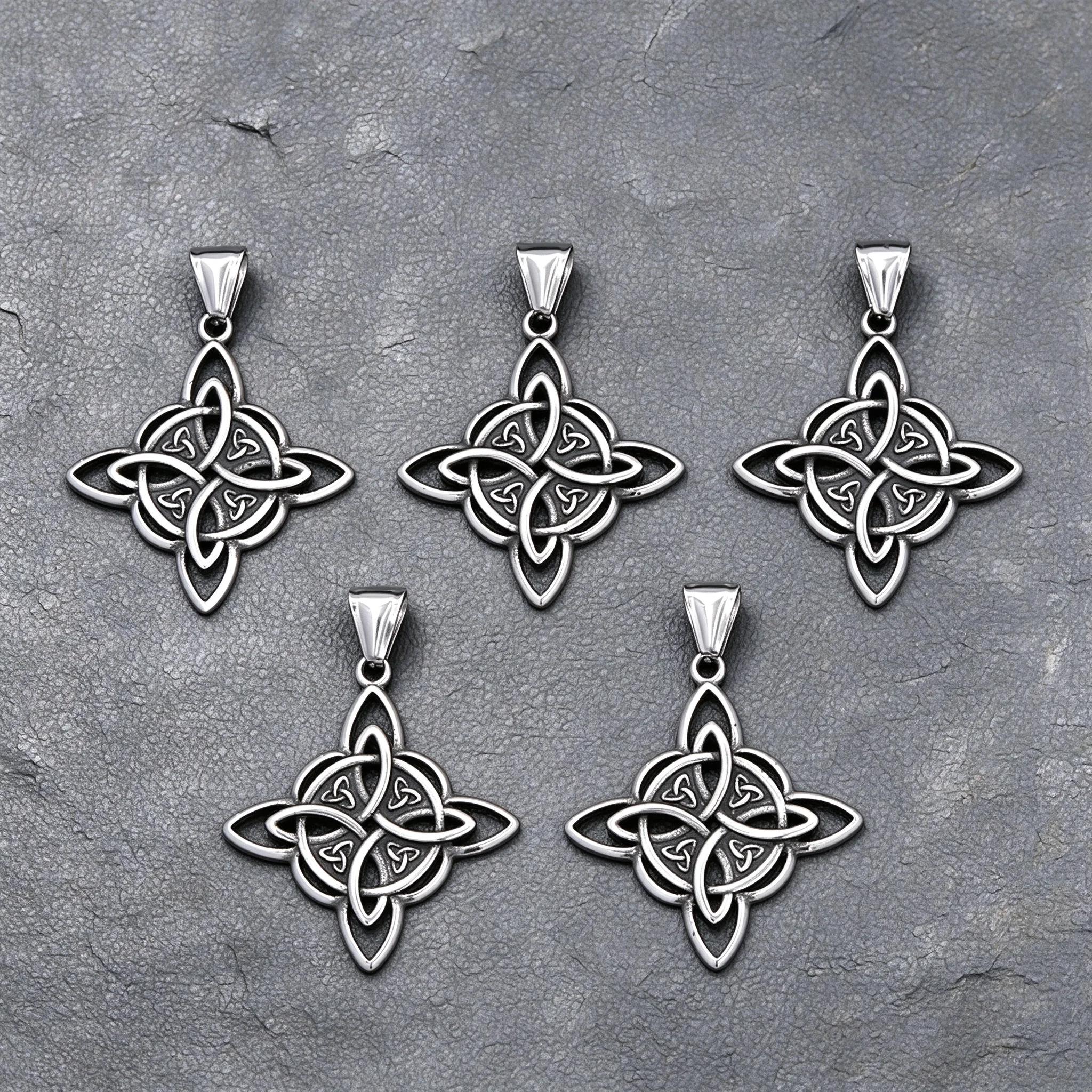 Celtic Knot Pendant 1/2/5/10Pcs Stainless Steel Openwork DIY Jewelry Making Wholesale Supplies Men Women Gift Dropshipping