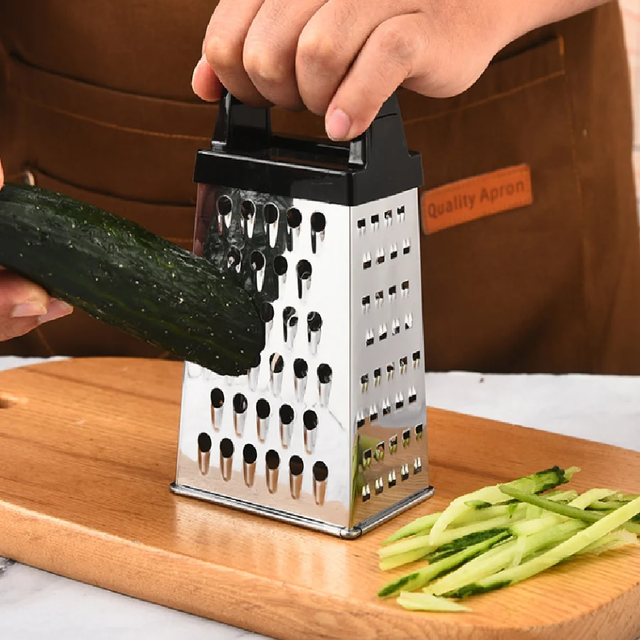 Rallador Vertical de cuatro lados de acero inoxidable, rallador de verduras multifuncional, rebanador de melón estéreo para el hogar, 1 ud.