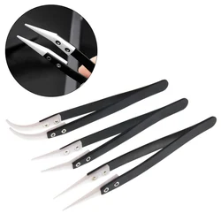 1pcs Stainless Steel Ceramic Tweezers Set High Temperature Resistance 1.0MM Repair Tool Kit for Electronics/Jewelry/ Fine Crafts