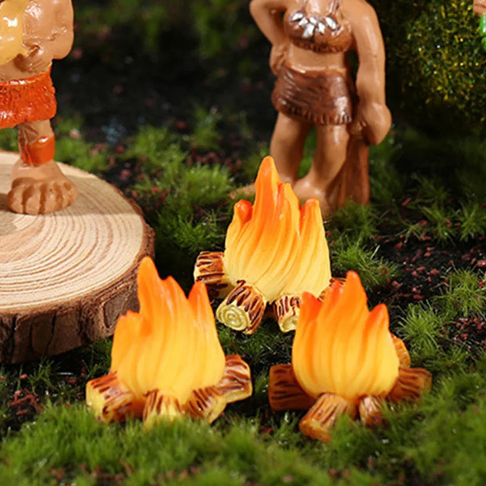 8 個ミニチュアキャンプファイヤー造園装飾ロマンチックな庭の小道具焚き火テーマパーティー用品偽火の装飾品