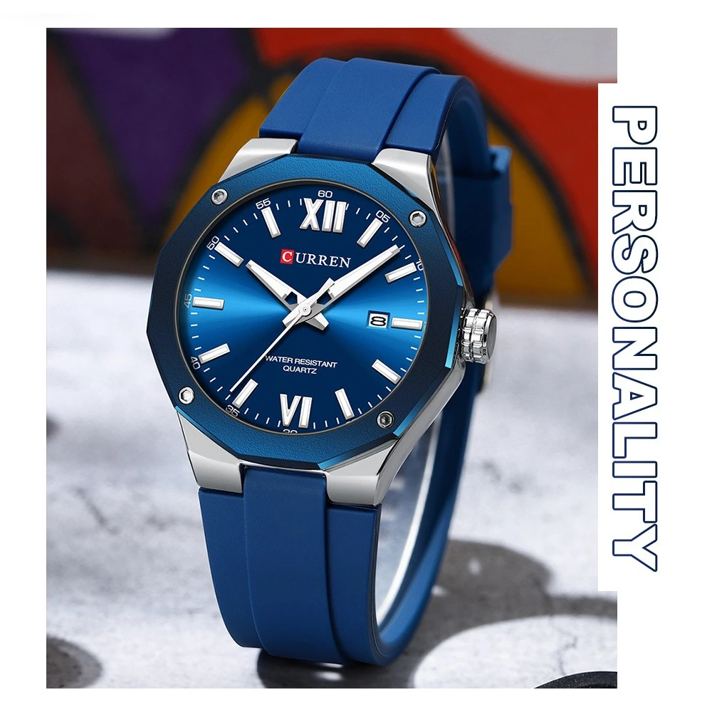 

Curren 8465 Calendar Waterproof Luminous Men's Watch Silicone Strap Quartz Casual Watches for Men Relogio Masculino Reloj Hombre